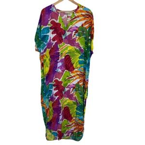 Jams World Large Hawaiian Casablanca Dress Luminous Multicolor Maxi W3108